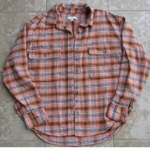 FREE ASSEMBLY Button Down Plaid Granola Flannel Shacket